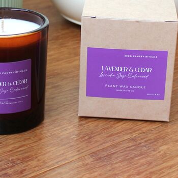 Lavender And Cedar Botanical Candle 30cl, 2 of 3