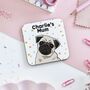 Personalised Pug Coaster Mother's Day Gift, thumbnail 1 of 2