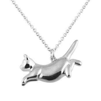 Personalised Leaping Cat Necklace, 5 of 10