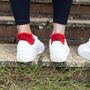 Paisley Burgundy And Organic Sport Red Women Ankle Socks, thumbnail 10 of 11