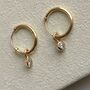 Cushion Cut Diamond Hoops On Solid Gold, thumbnail 5 of 7