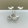 Stunning Silver Origami Cat Earrings, thumbnail 2 of 3