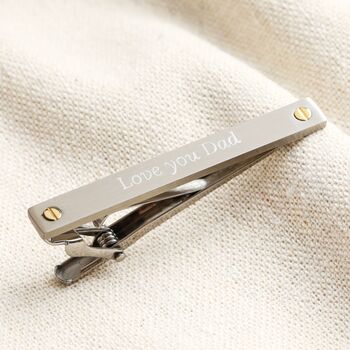 Personalised Stainless Steel Tie Clip, 3 of 3