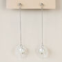 Flower Petal And Pearl Dangle Stud Earrings, thumbnail 1 of 3