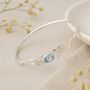 Sterling Silver Blue Topaz Leaf Bangle, thumbnail 1 of 9