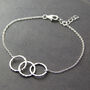 Three Linked Circles Sterling Silver Bracelet, thumbnail 4 of 9