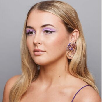 The Evelyn Pearlised Multicoloured Statement Earring, 2 of 3