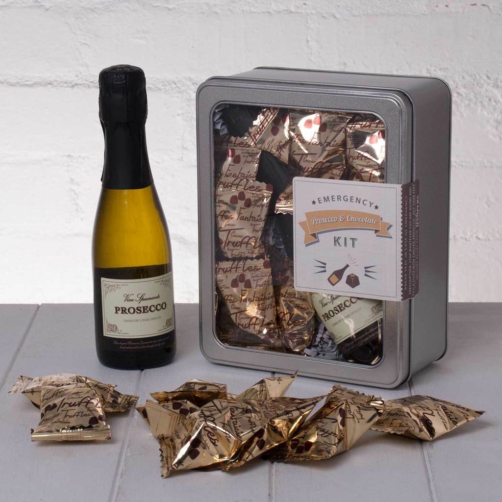 emergency prosecco and chocolate kit by whisk hampers | notonthehighstreet.com1024 x 1024