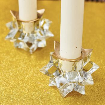 Star Glass Candleholder With Gold Trim, 4 of 6