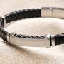 Personalised Stainless Steel Braided Leather Bracelet, thumbnail 2 of 9