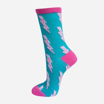 Leopard Print Lightning Bolts Bamboo Socks Gift Box, 3 of 4