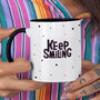 Keep Smiling Motivational Polka Dot Mug Gift For Her, thumbnail 2 of 2
