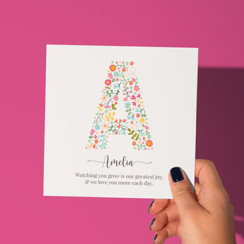 Personalised Initial Birthday Card For Daughter, 2 of 5