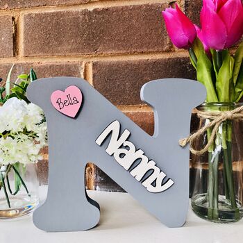 Personalised N For Nanny Grey Mother's Day Gift, 5 of 6