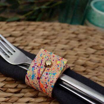 Hand Painted Leather Napkin Rings, 3 of 7