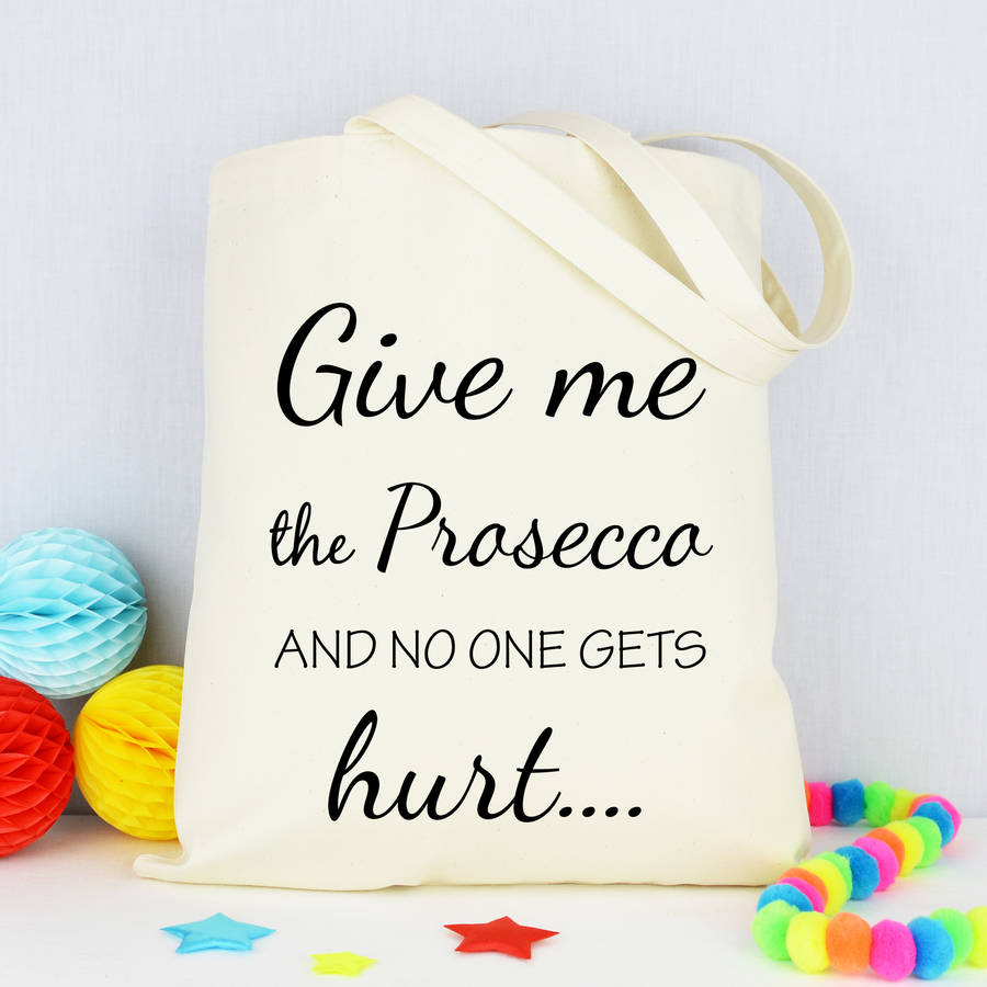 give me the prosecco' shopping bag by andrea fays ...