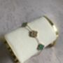 Double Sided 18 K Gold Plated Green Clover Bracelet, thumbnail 4 of 5