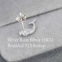 Mermaid Stud Earrings In Sterling Silver, thumbnail 6 of 11