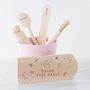 Personalised Mermaid Kids Wooden Baking Set, thumbnail 2 of 6