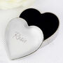 Personalised Name Silver Heart Shaped Trinket Box, thumbnail 3 of 4
