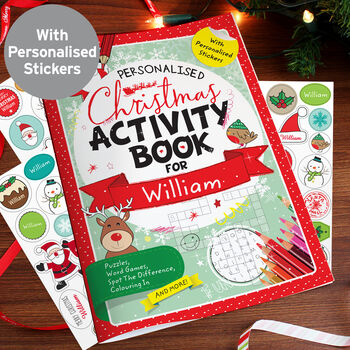 Personalised Christmas Activity Book With Stickers, 2 of 2