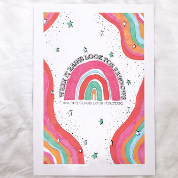 'Look For Rainbows' Illustrated Print, 4 of 4