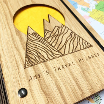 Personalised Wooden Travel Planner Notebook, 2 of 4
