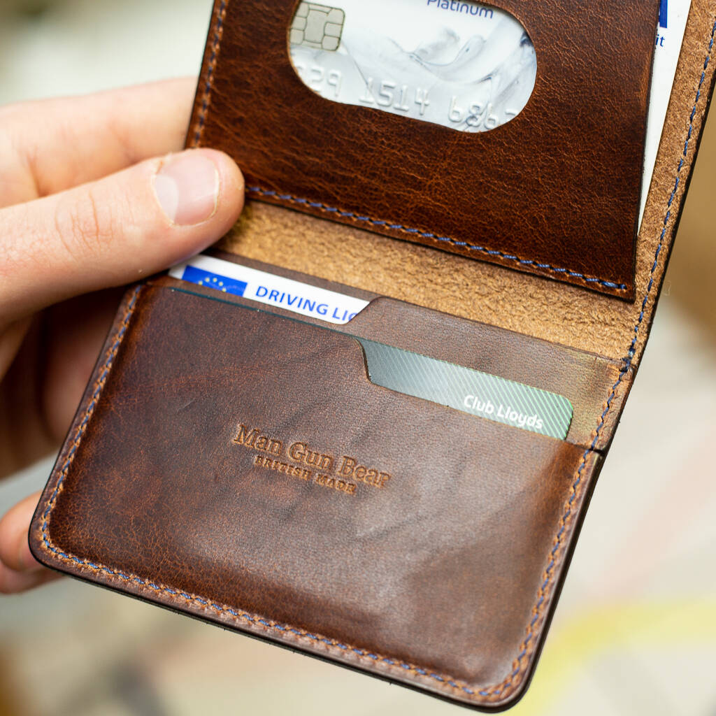 Personalised Leather Wallet With Rfid Protection By Man Gun Bear ...