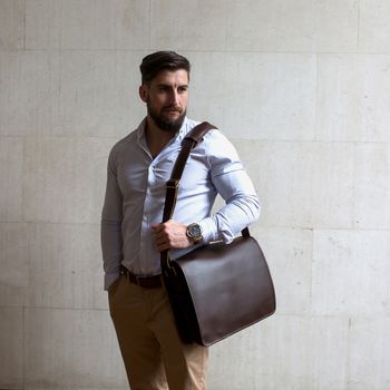 Personalised Leather Messenger Bag For Men ' Ryton ', 9 of 12