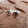 Silver Round Personalised Stud Earrings, thumbnail 1 of 3