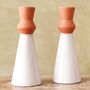 White And Terracotta Candlestick Holder, thumbnail 5 of 11