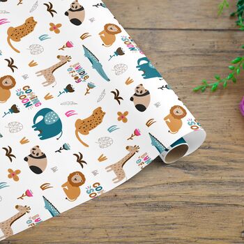 Safari Children Gift Wrapping Paper Roll Or Folded, 3 of 3