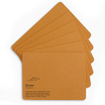 Set Of Six 'Home' Cork Placemats, 2 of 3