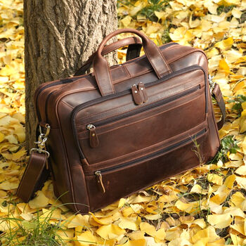 Business Leather Top Handle Briefcase, 2 of 12