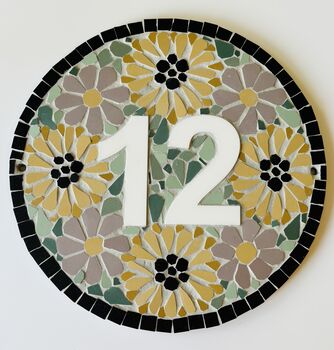 Sunflower Mosaic House Door Number Sign, 6 of 12