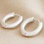 Medium Chunky Hoop Earrings In Sterling Silver Plating, thumbnail 2 of 5