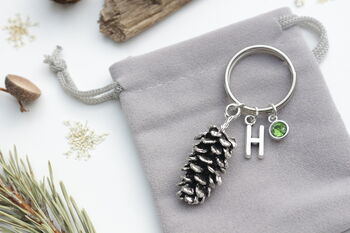 Pine Cone Keyring Woodland Nature Gift, 6 of 8