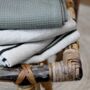 Set Of Four Olive Grain Sack Stripe Napkins, thumbnail 2 of 3