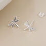 Sterling Silver Dragonfly Stud Earrings – 8mm, thumbnail 4 of 5