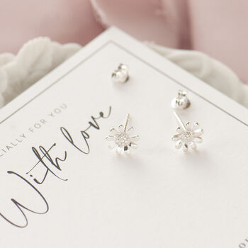 Little Sterling Silver Daisy Stud Earrings, 2 of 11