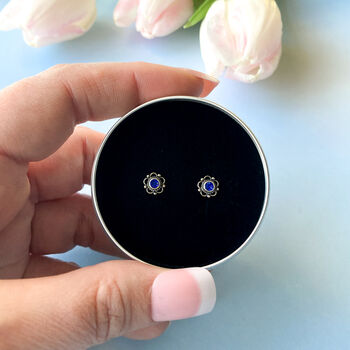 Mother's Day Vintage Style Silver Studs Blue, 3 of 10