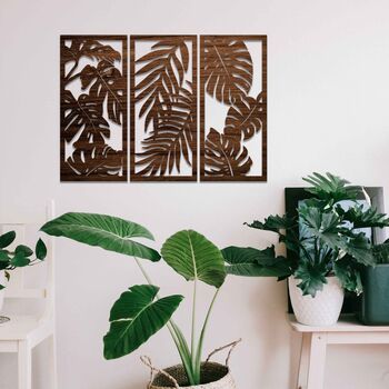 Framed Wooden Leaves Tropical Oasis Wall Decor, 6 of 12