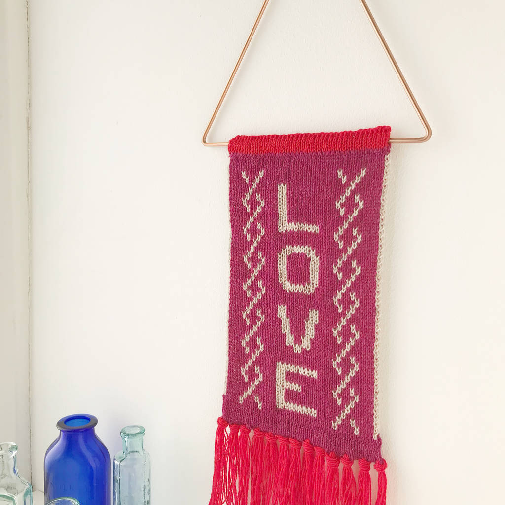 Knitted Love Wall Hanging By Little Knitted Stars