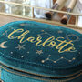 Personalised Starry Night Velvet Oval Jewellery Case, thumbnail 2 of 8