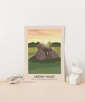 Lagan Valley Aonb Travel Poster Art Print, 3 of 8