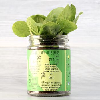 Personalised Strong Spinach Jar Grow Kit, 5 of 5