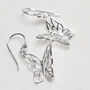 Sterling Silver Butterfly Drop Earrings, thumbnail 7 of 9