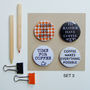 Set Of Coffee Badges/Magnets, thumbnail 4 of 9