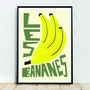 Bananas Print, Food Illustration Art, thumbnail 1 of 6