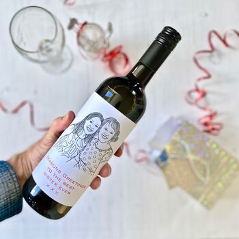 Personalised Portrait Christmas Wine Labels, 4 of 4